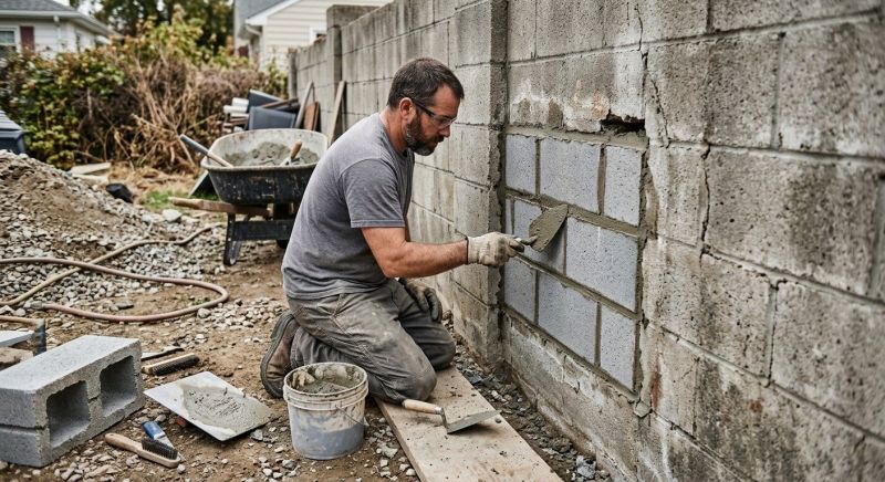 Cinder Block Wall Repair in Dekalb County, GA
