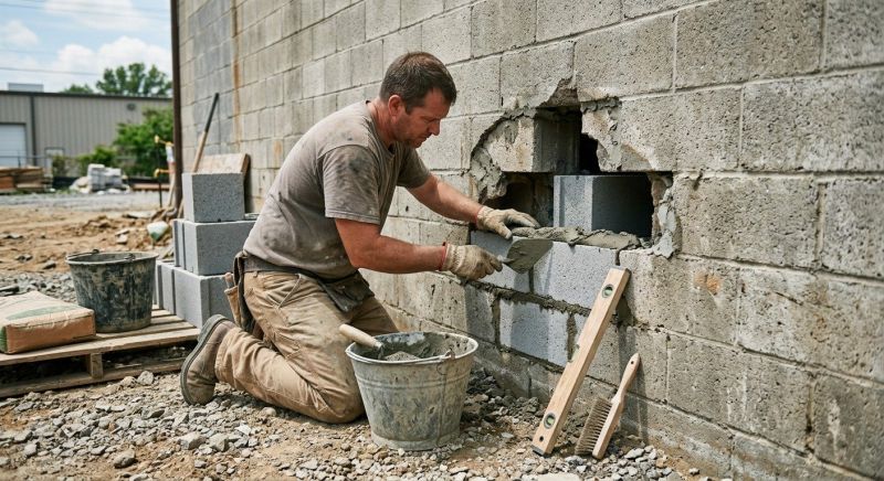 Cinder Block Wall Repair in Jackson, GA