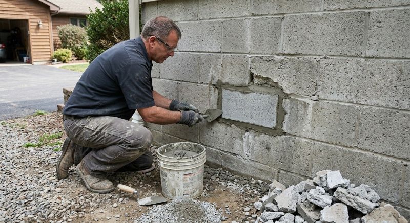 Cinder Block Wall Repair in Walton County, GA