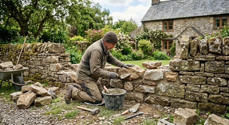 Stone Wall Repair in Stockbridge, GA