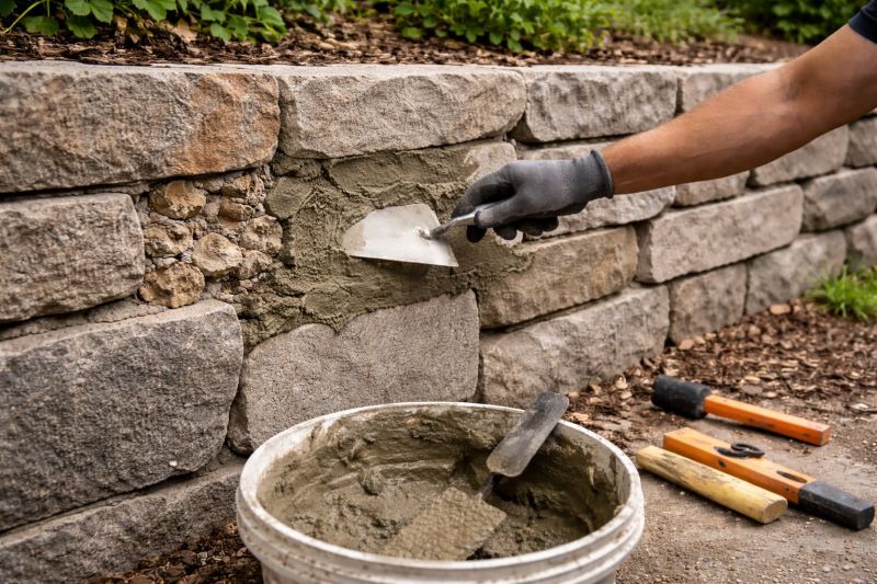 Stone Wall Repair in Stockbridge, GA